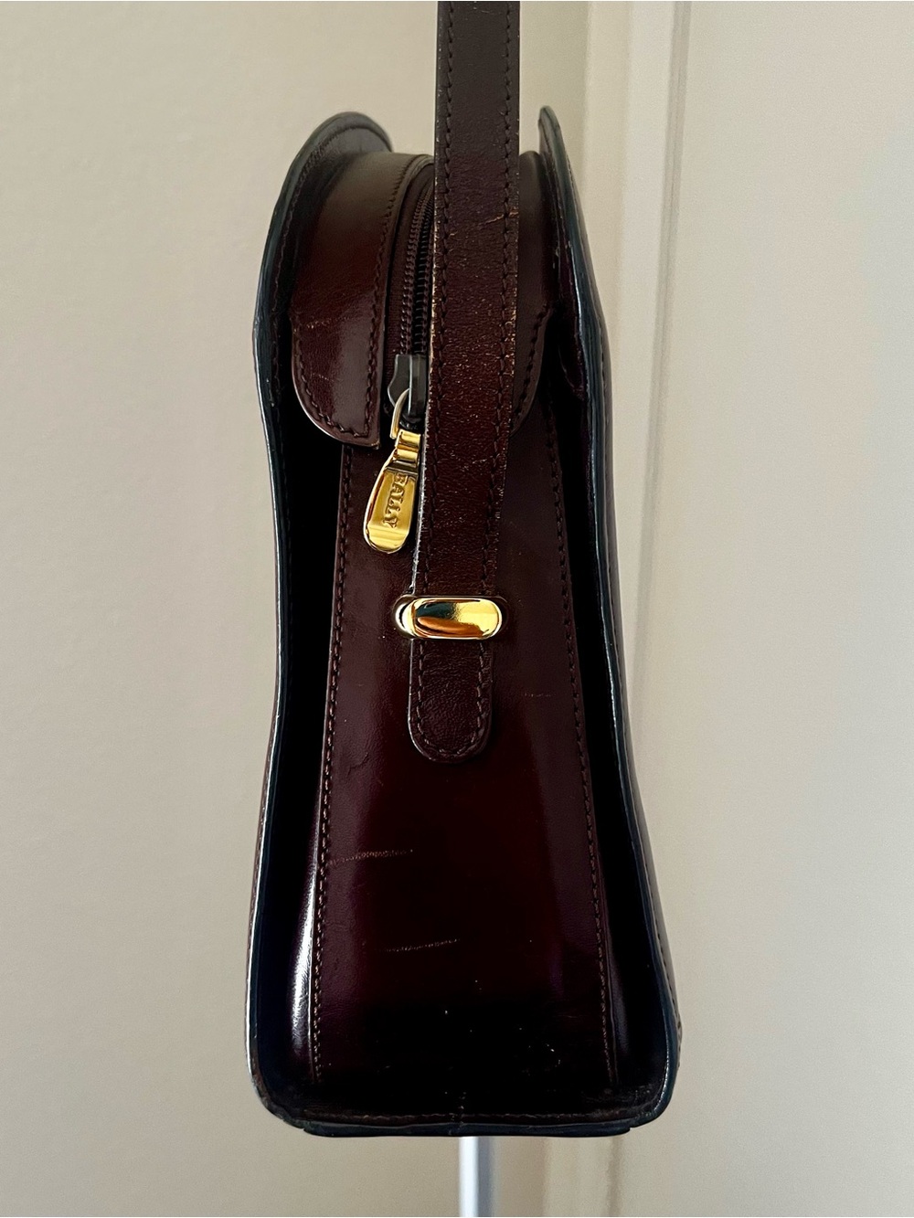 Vintage Bally Crossbody Leather Handbag Brown Made In Italy - Picture 5 of 13